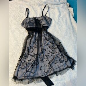 Grey and black flower dress